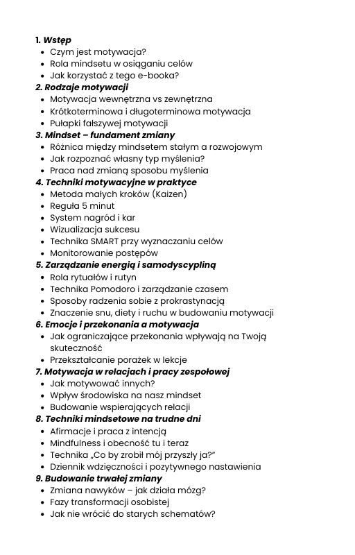 TECHNIKI MOTYWACYJNE I MINDSETOWE